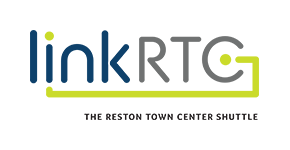 linkRTC logo with green line connecting the green dot representing the Reston Town Center to the other transportation options